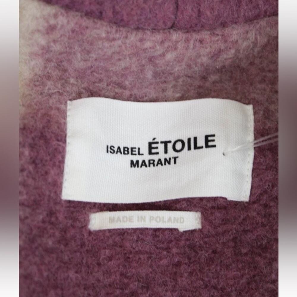 Isabel Marant Etoile Gabriel Fontizi Blanket Gingham Plaid Coat in Rosewood 34 - Picture 4 of 13